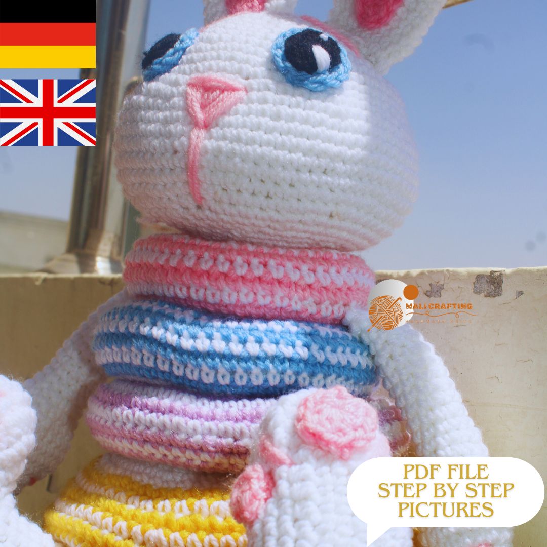 Easter Bunny Crochet pattern - Cute Bunny Pdf.