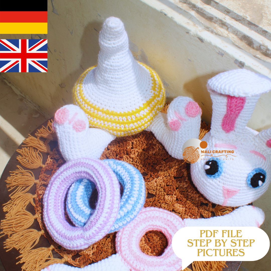 Easter Bunny Crochet pattern - Cute Bunny Pdf.