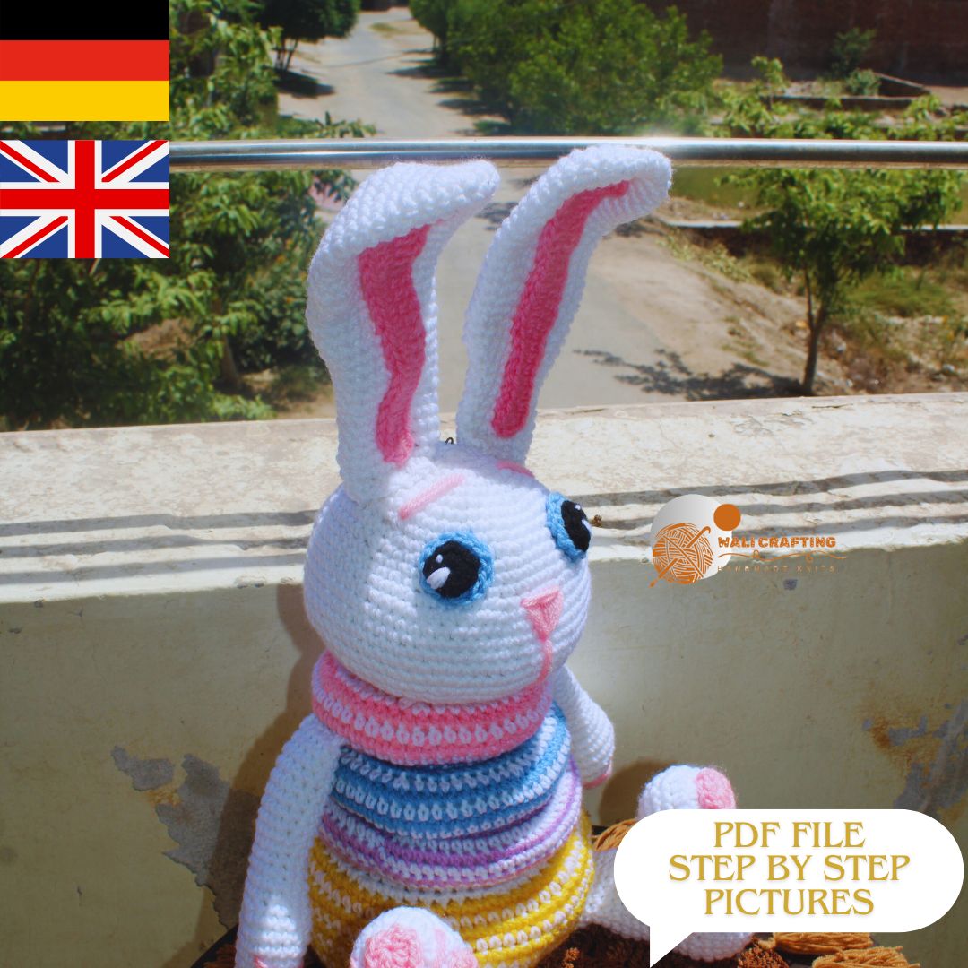 Easter Bunny Crochet pattern - Cute Bunny Pdf.