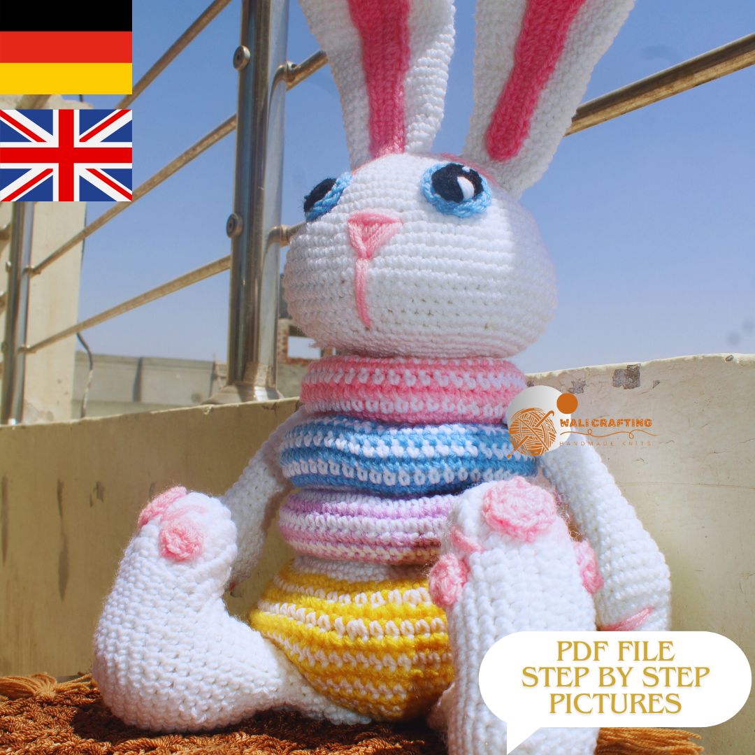 Easter Bunny Crochet pattern - Cute Bunny Pdf.