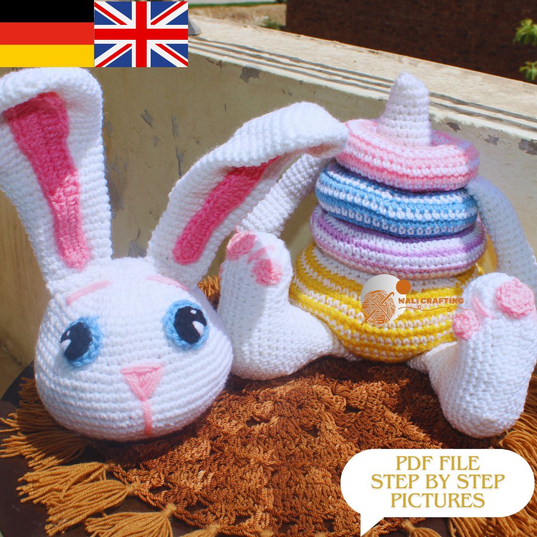 Easter Bunny Crochet pattern - Cute Bunny Pdf.
