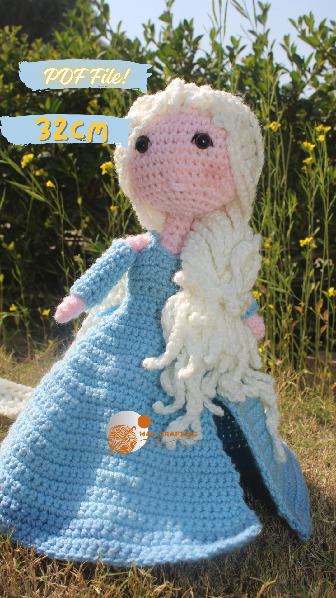 Frozen Elsa Crochet Pattern-Snow Doll pdf File.