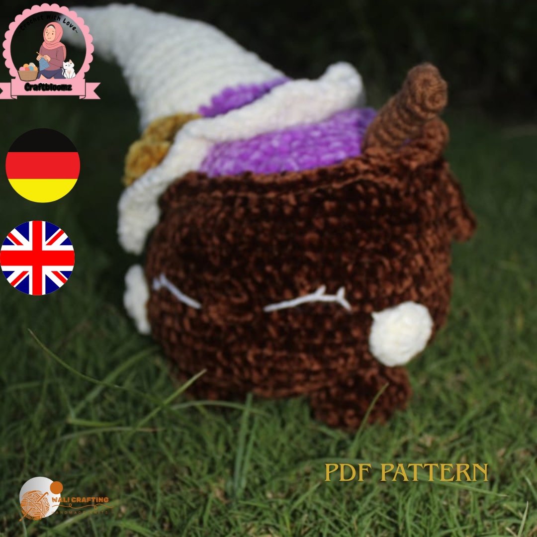 Crochet pattern cauldron in German