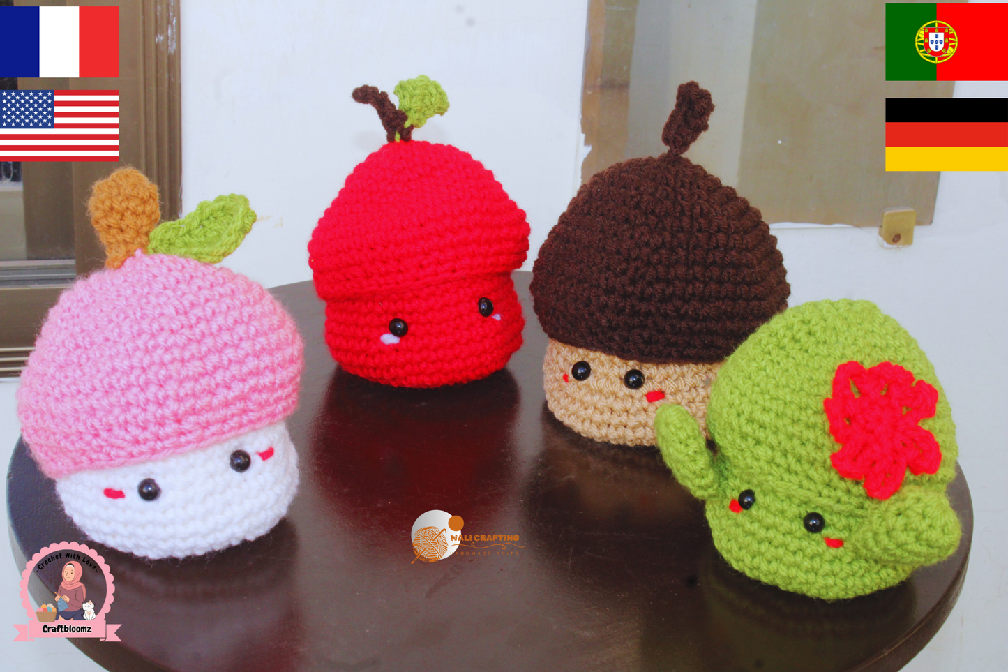Bundle of Cute Beverage Plant crochet Pattern, Instant download pdf File.