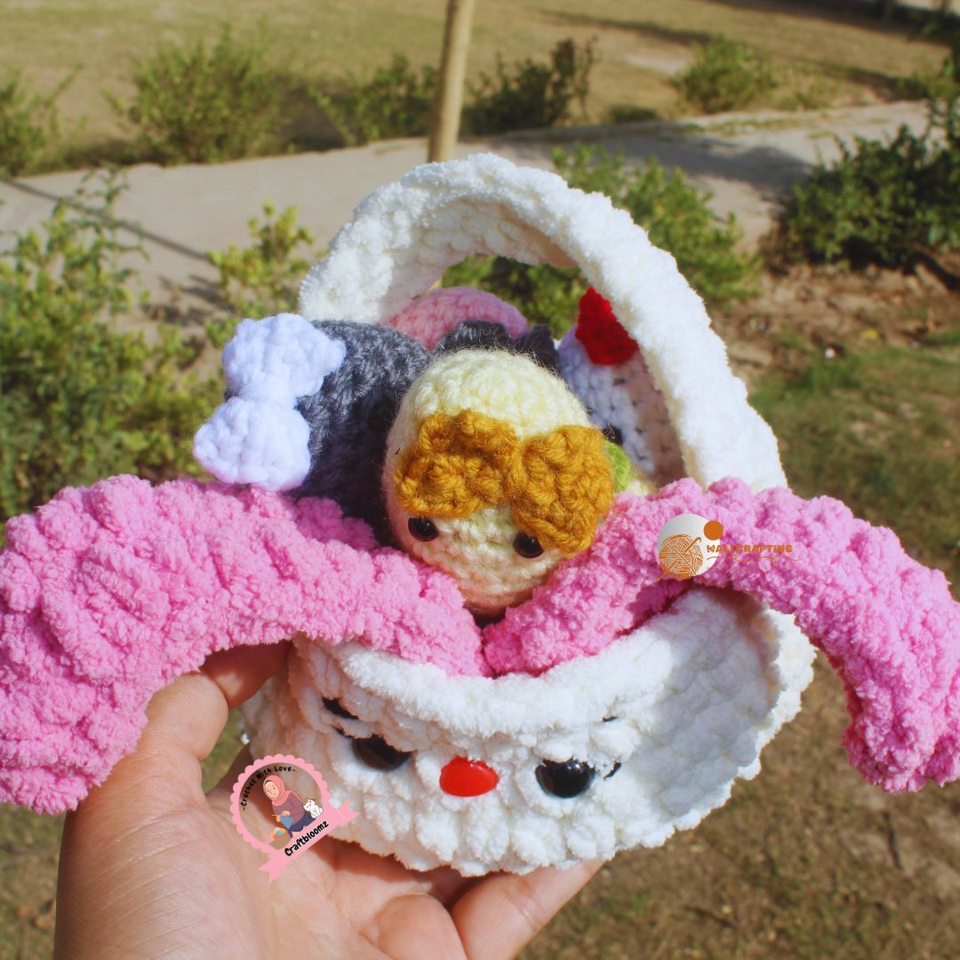 Bunny Easter Eggs Basket Crochet Pattern-Instant download pdf File.