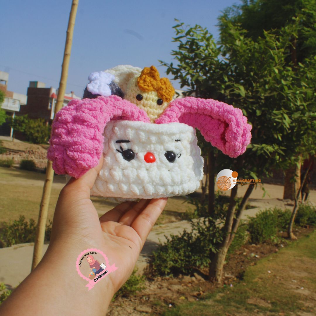 Bunny Easter Eggs Basket Crochet Pattern-Instant download pdf File.