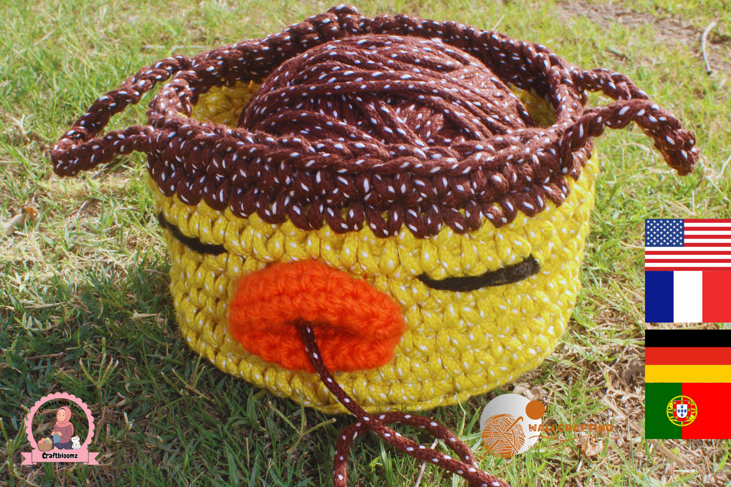yarn Holder Crochet Basket PATTERN - gift for mom- Instant download pdf