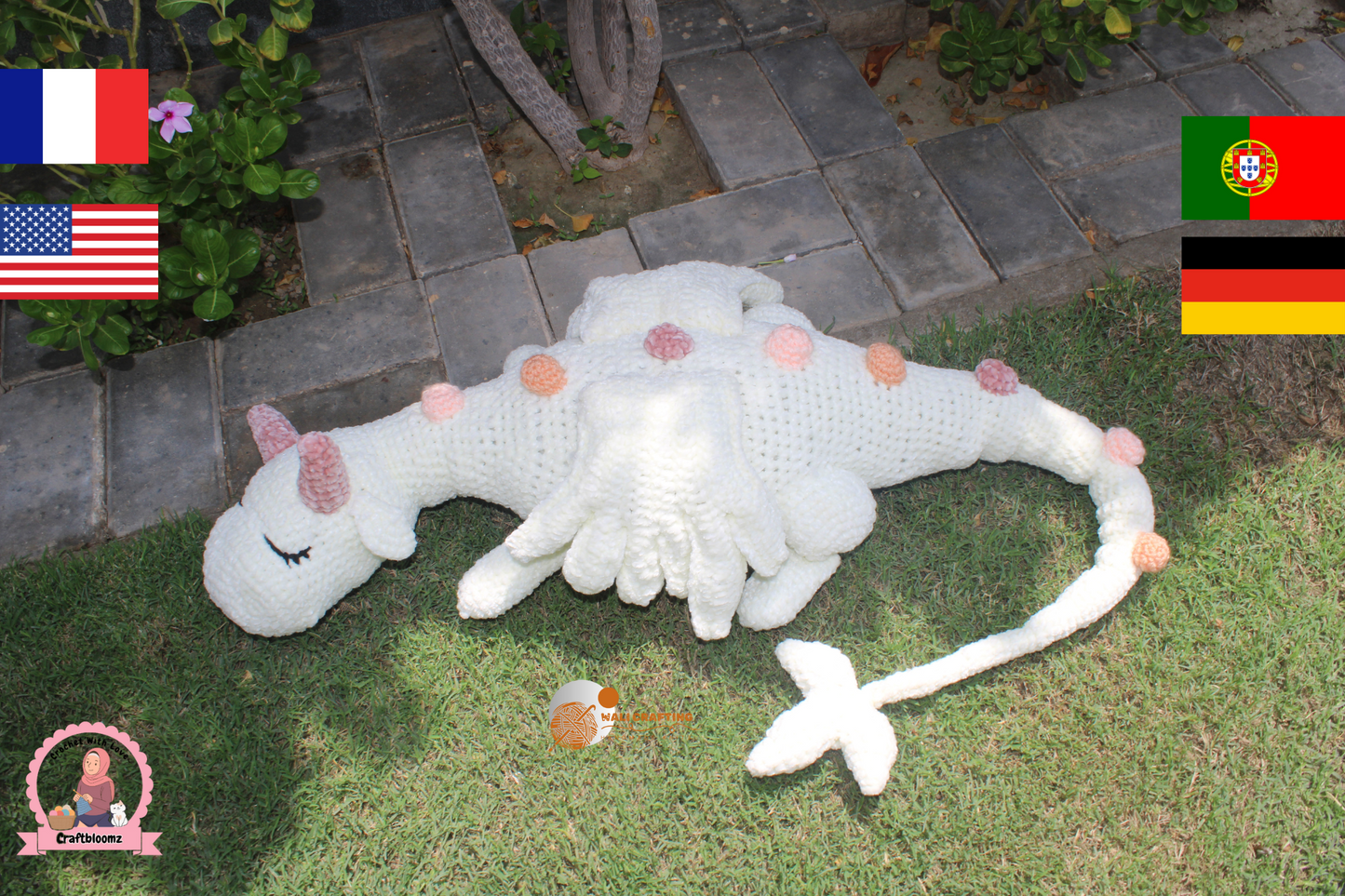 Big sleeping dragon crochet pattern