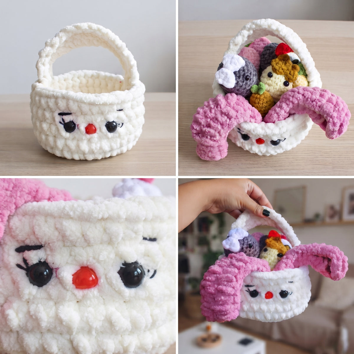 Hello Kitty Crochet Basket & Amigurumi Eggs Digital Pattern