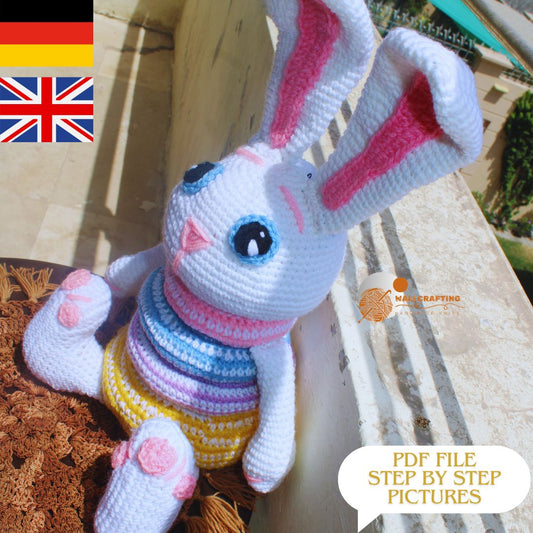 Easter Bunny Crochet pattern - Cute Bunny Pdf.