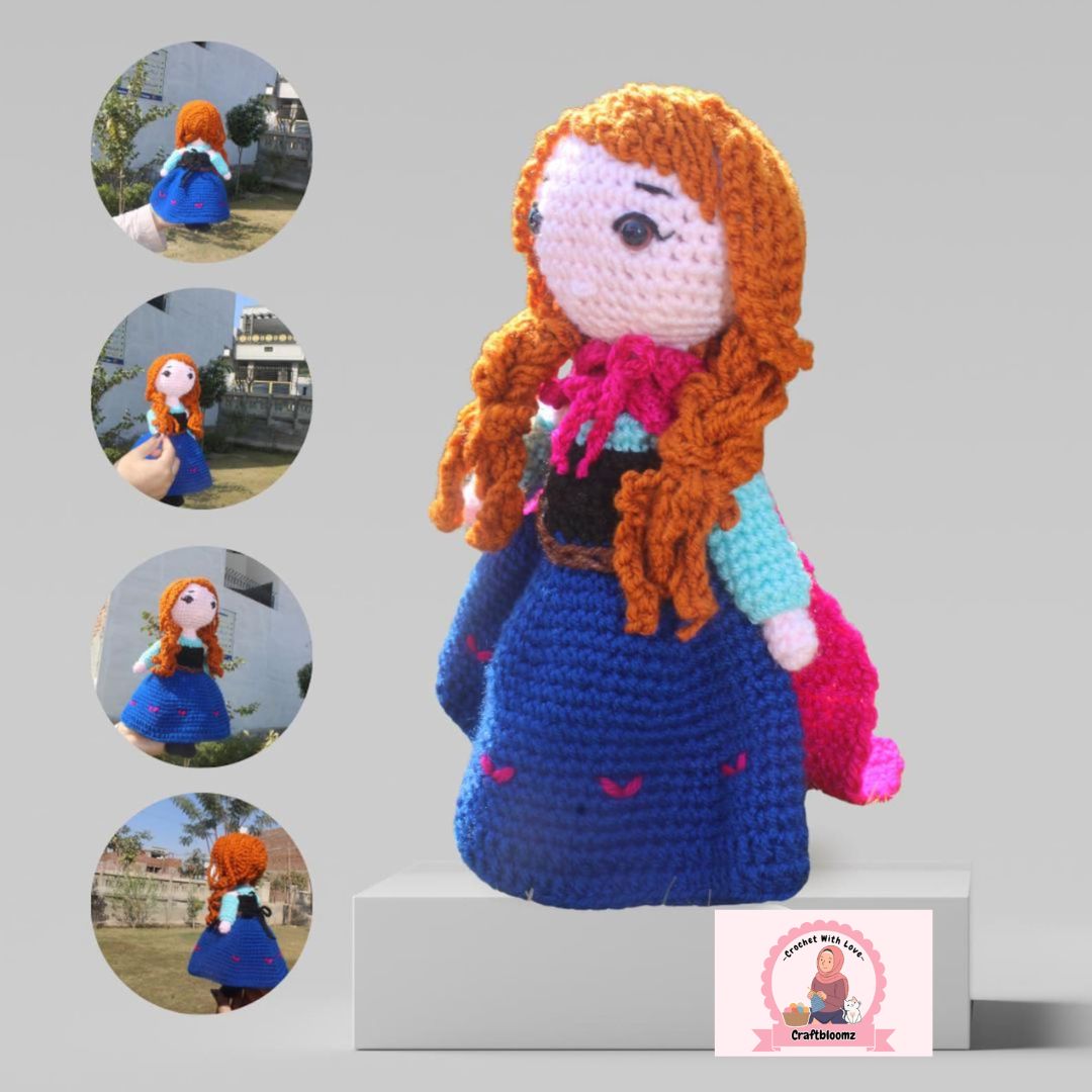 Anna Frozen Crochet Pattern-Cute Doll pdf file.