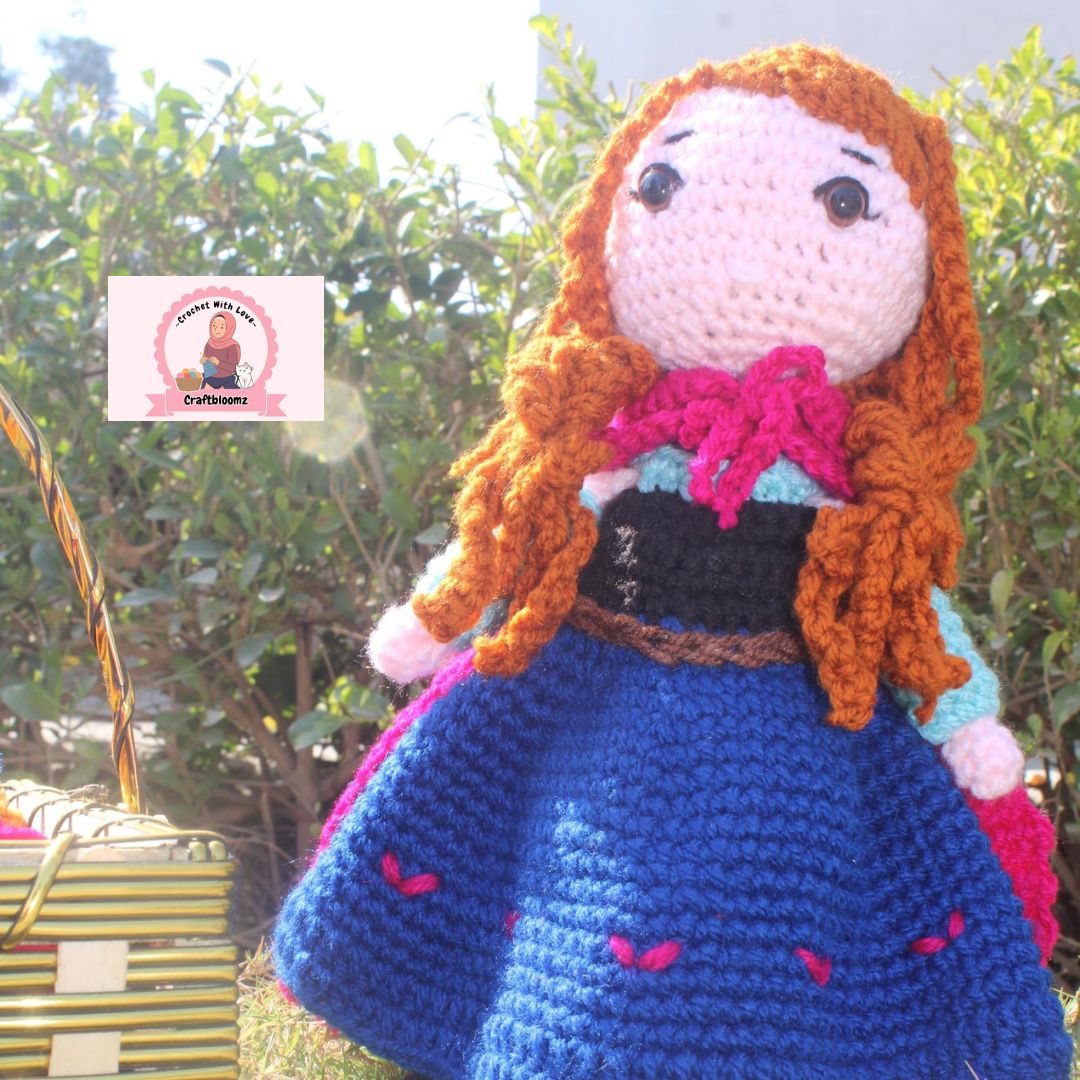 Anna Frozen Crochet Pattern-Cute Doll pdf file.