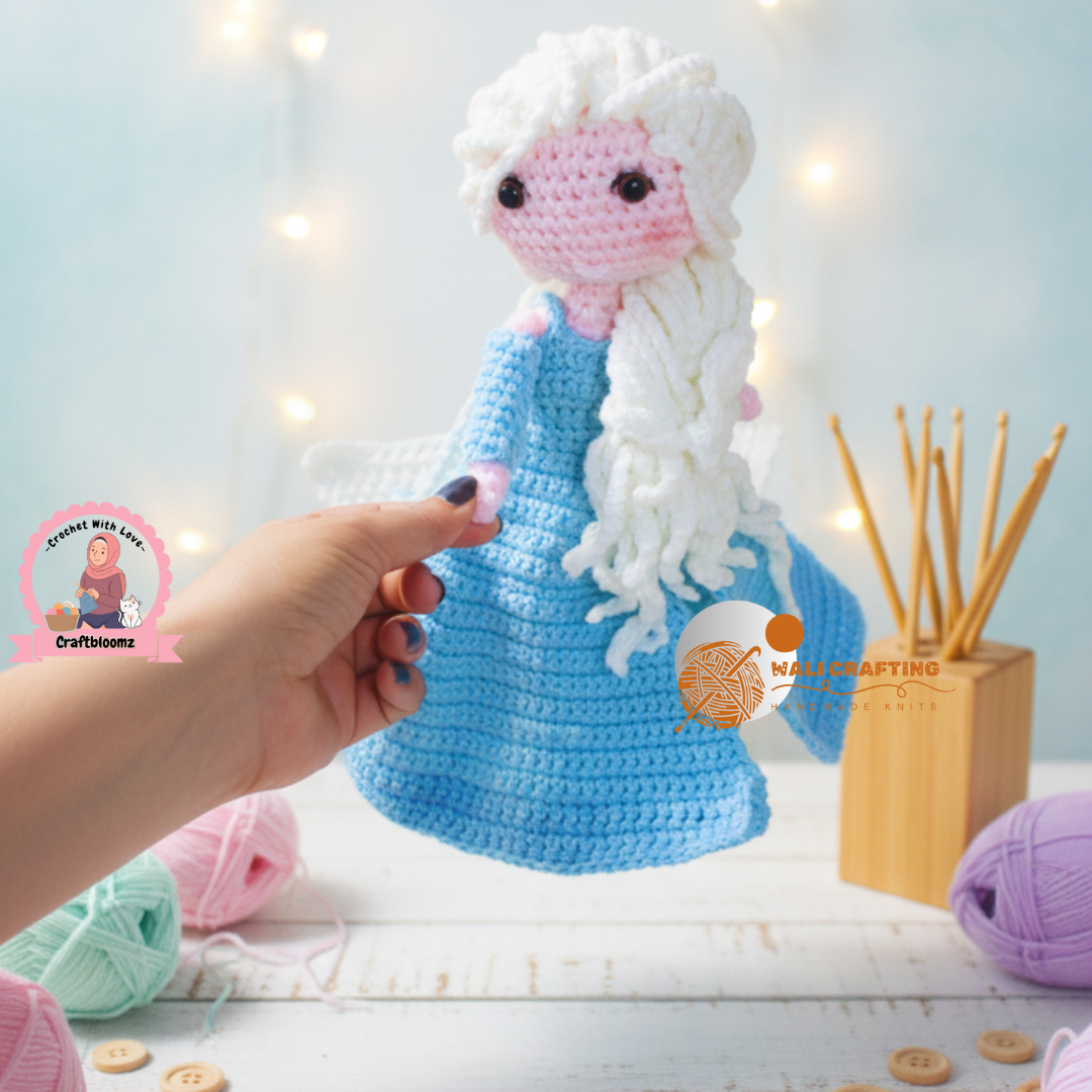 Frozen Elsa Crochet Pattern-Snow Doll pdf File.
