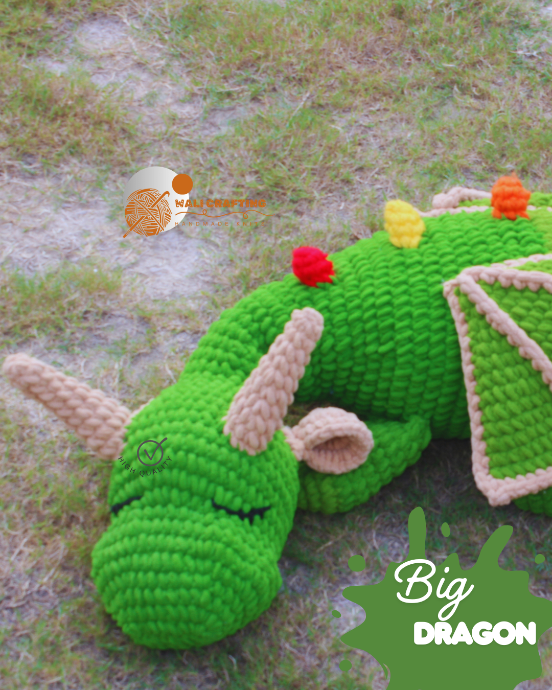 Sleeping Dragon Crochet Pattern-Instant download PDF File.