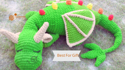 Sleeping Dragon Crochet Pattern-Instant download PDF File.