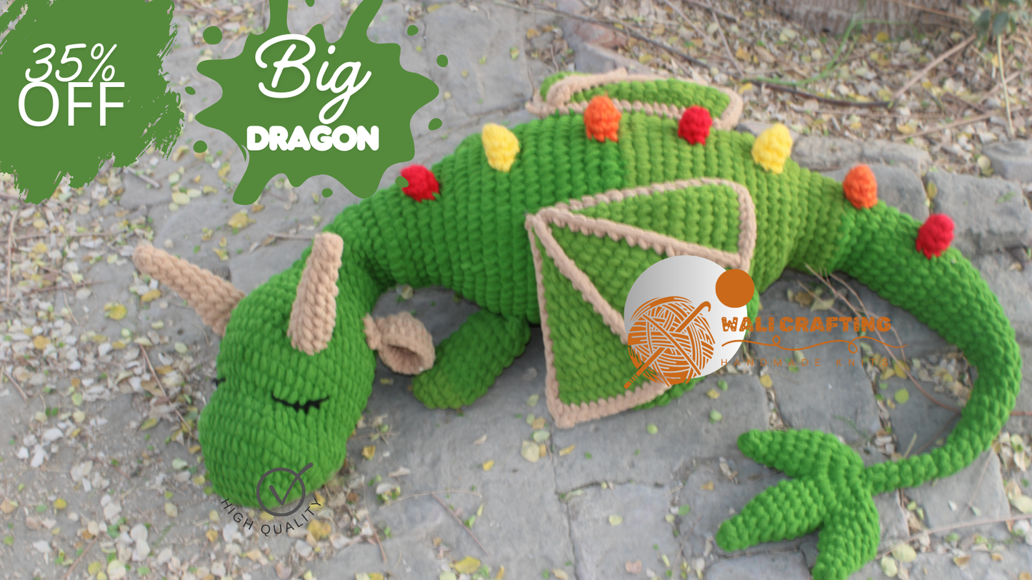 Sleeping Dragon Crochet Pattern-Instant download PDF File.