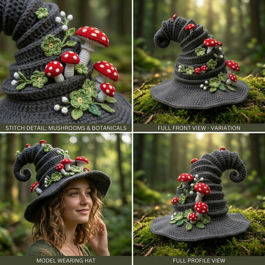 Crochet Mushroom Witch Hat Digital Pattern