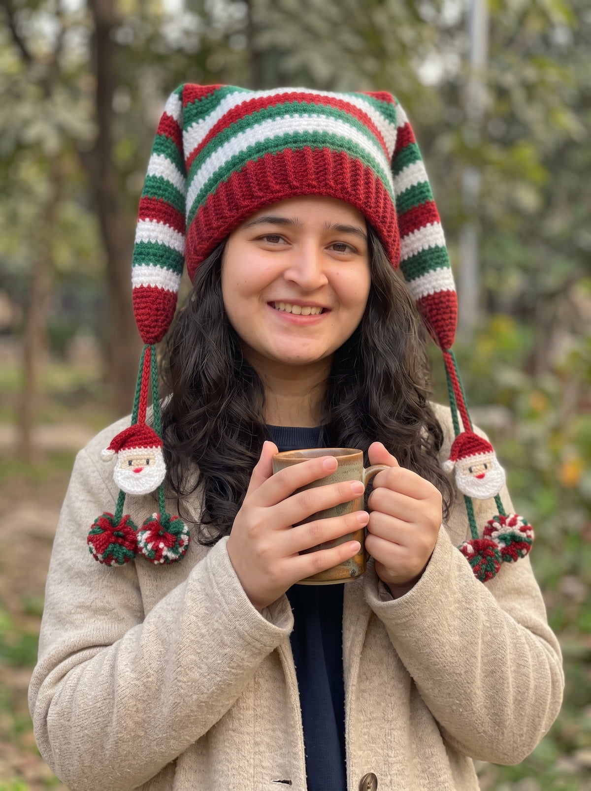 Crochet Christmas Elf Hat Pattern – Santa Pom-Poms (Digital Download)