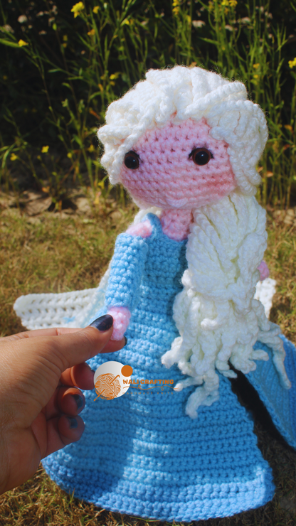 Frozen Elsa Crochet Pattern-Snow Doll pdf File.