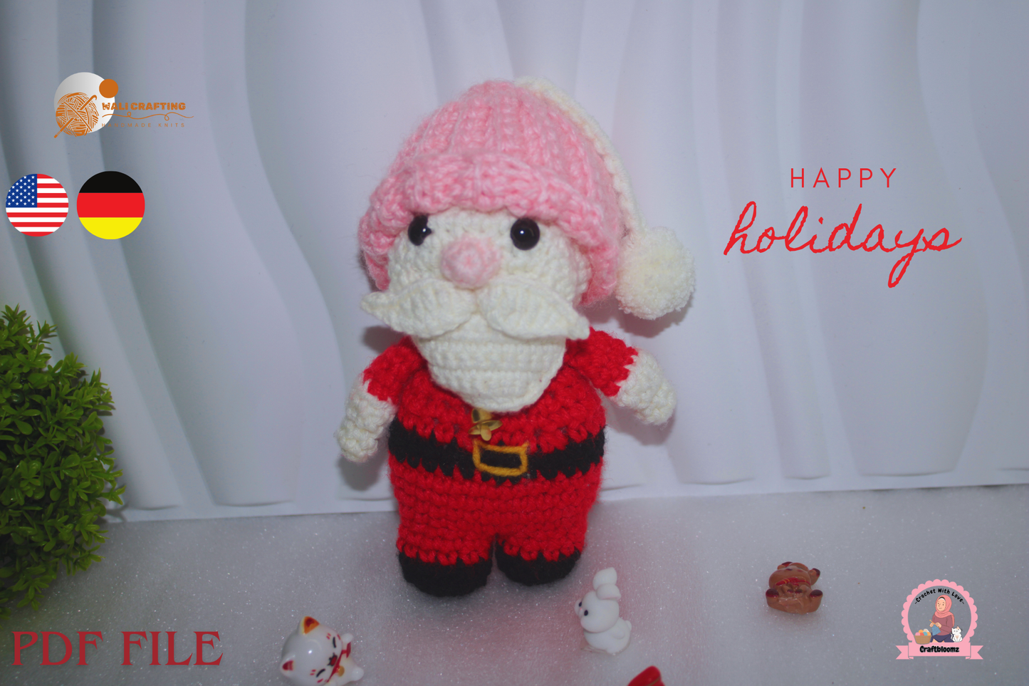 Christmas Santa, Snowman & Owl Crochet Pattern Bundle (PDF Download)