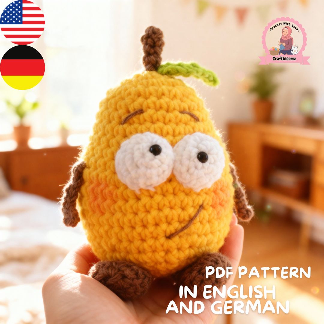 Crochet Mango Pattern: Amigurumi Fruit Toy (PDF Download)