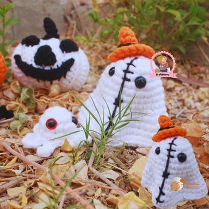 Halloween Crochet Pattern Bundle - Ghost, Pumpkin & Spider Amigurumi - 3-in-1 Cute Halloween Decor - PDF Digital Download"