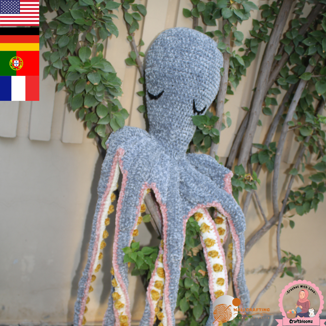 No Sew Sleeping Octopus Crochet Pattern | Amigurumi Pattern |Instant Download | PDF