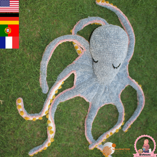 No Sew Sleeping Octopus Crochet Pattern | Amigurumi Pattern |Instant Download | PDF