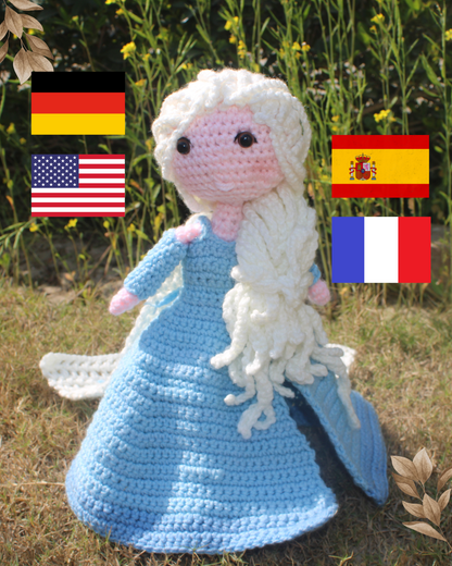 Frozen Elsa Crochet Pattern-Snow Doll pdf File.
