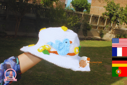 Summer Bucket Hat Crochet Pattern, PDF Tutorial  File.