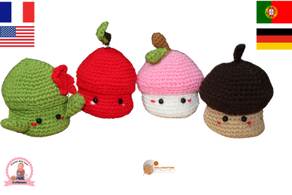 Bundle of Cute Beverage Plant  crochet Pattern, Instant download pdf File.
