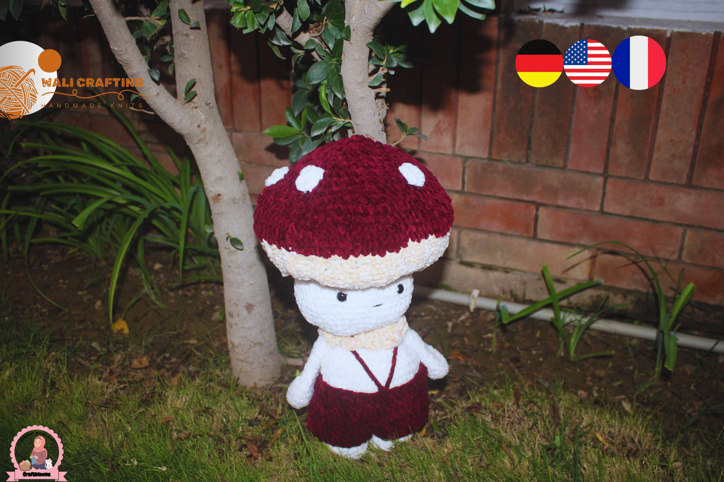 Mushroom Crochet Pattern/Amigurumi Doll with Hat (PDF Download)