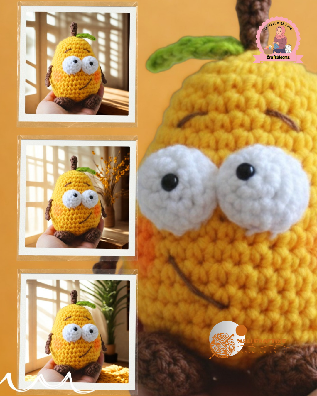 Crochet Mango Pattern: Amigurumi Fruit Toy (PDF Download)
