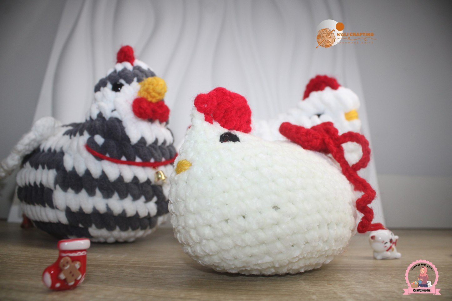 Crochet Chicken Family PATTERN for Christmas