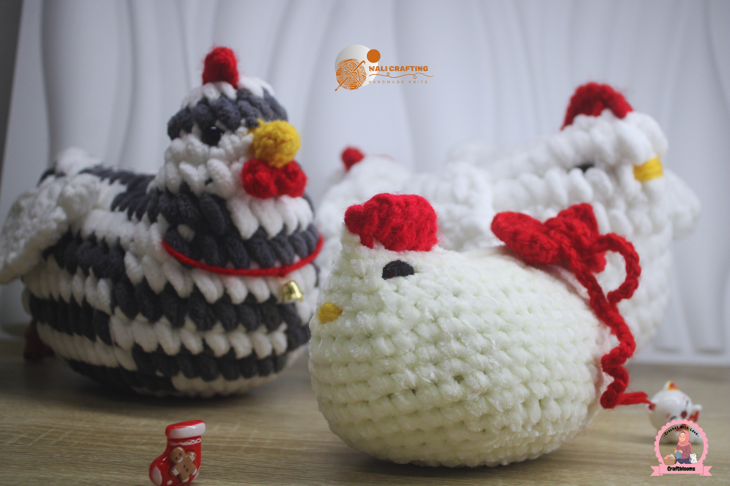 Crochet Chicken Family PATTERN for Christmas