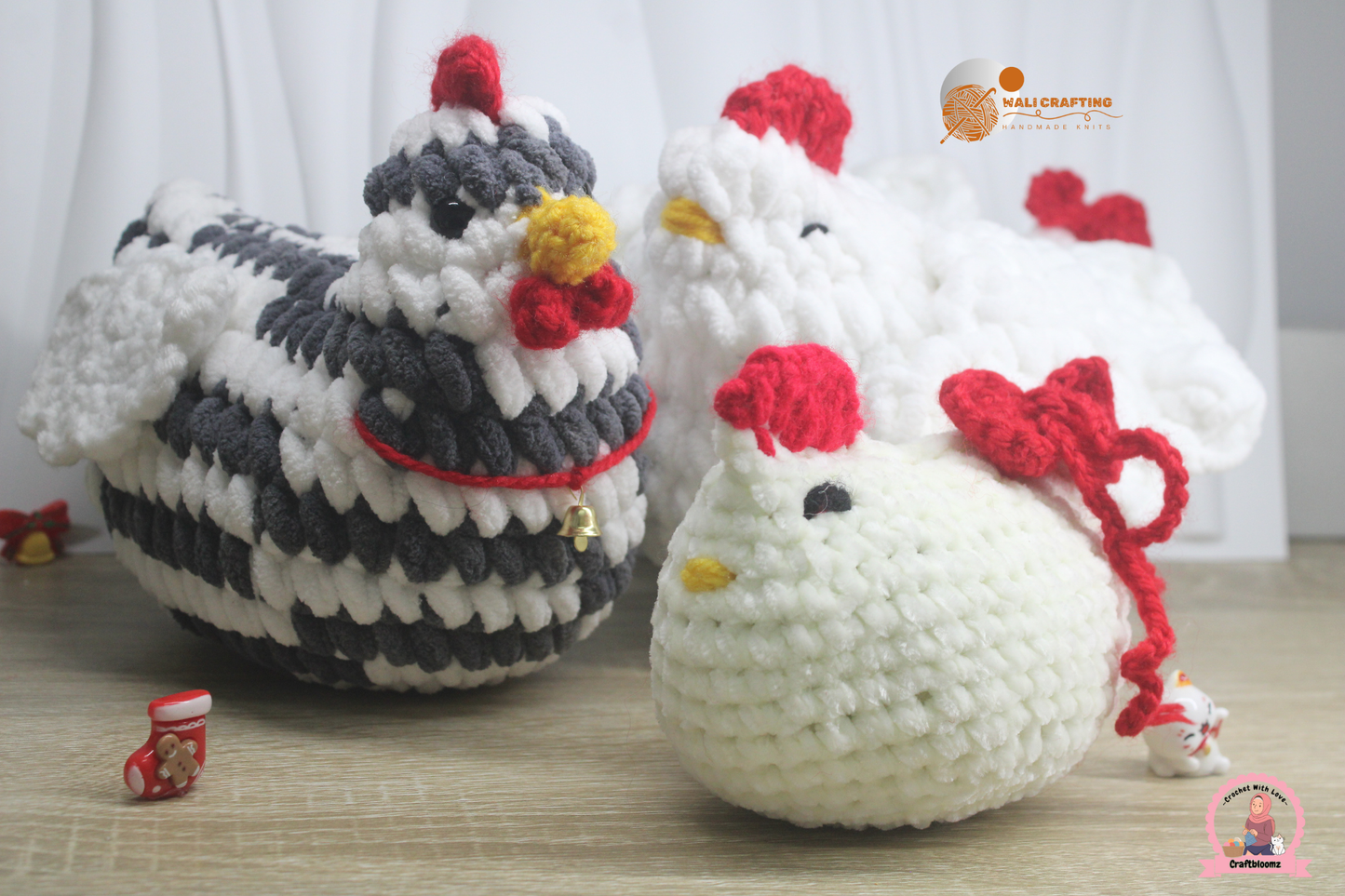 Crochet Chicken Family PATTERN for Christmas
