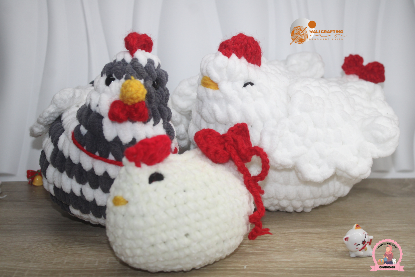 Crochet Chicken Family PATTERN for Christmas
