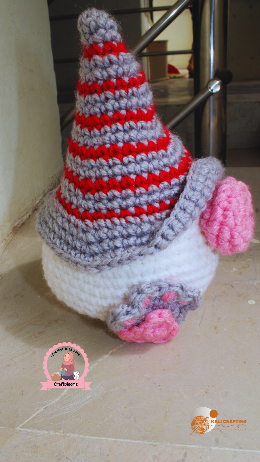 Crochet cute gnome keychain
