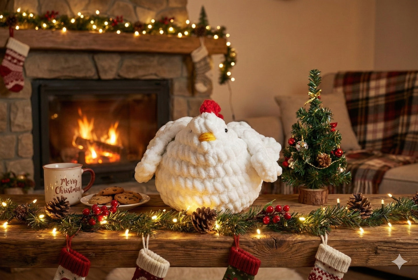 Crochet Chicken Family PATTERN for Christmas