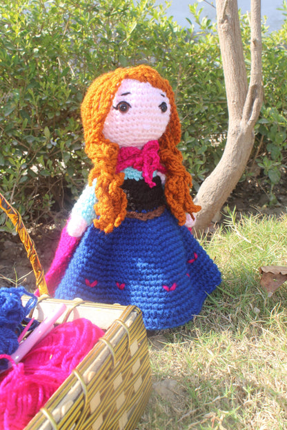 Anna Frozen Crochet Pattern-Cute Doll pdf file.