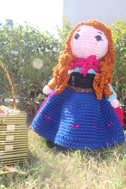 Anna Frozen Crochet Pattern-Cute Doll pdf file.