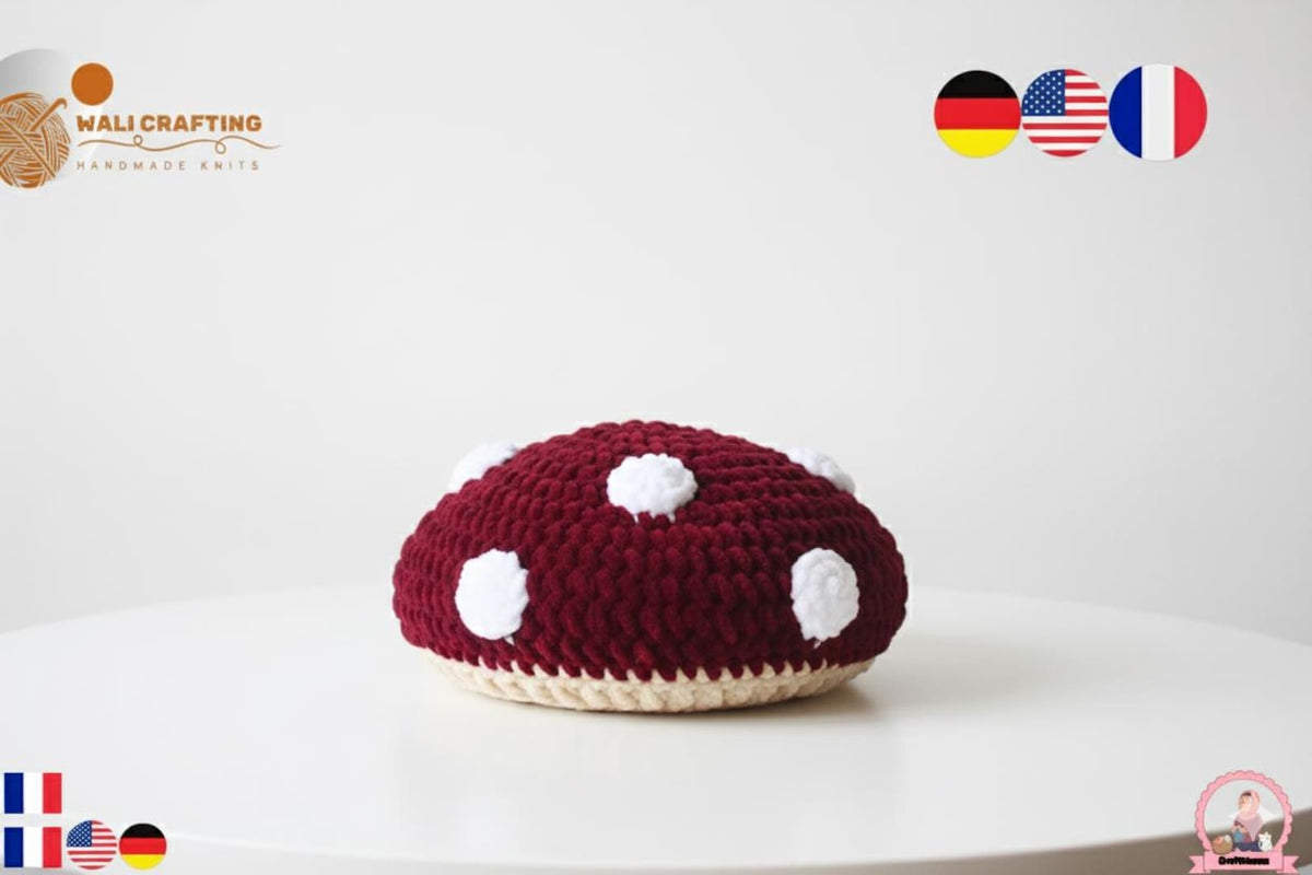 Crochet Mushroom Boy Amigurumi Pattern – PDF in English, French, German & Portuguese