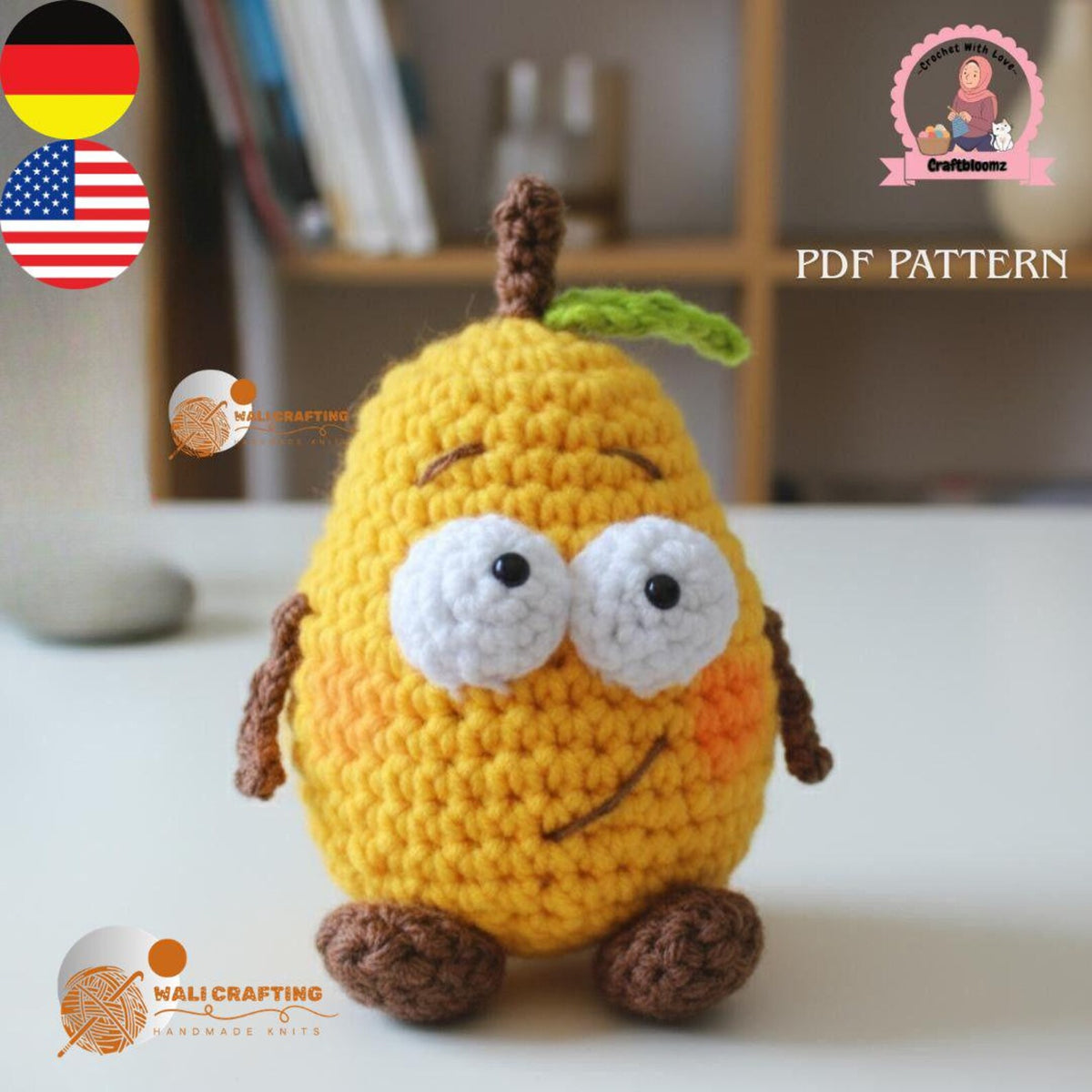 Crochet Mango Amigurumi Pattern – PDF in English & German