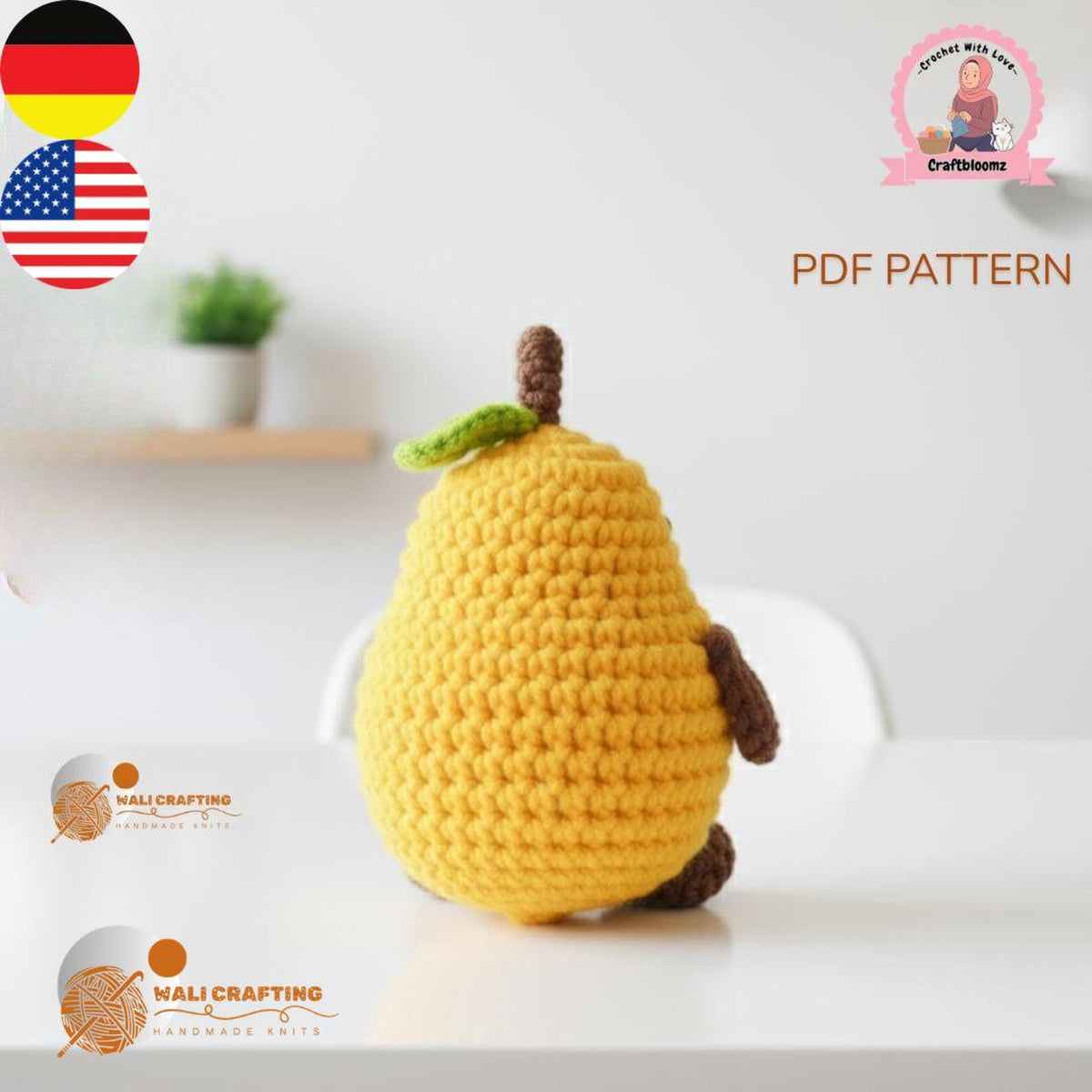 Crochet Mango Amigurumi Pattern – PDF in English & German