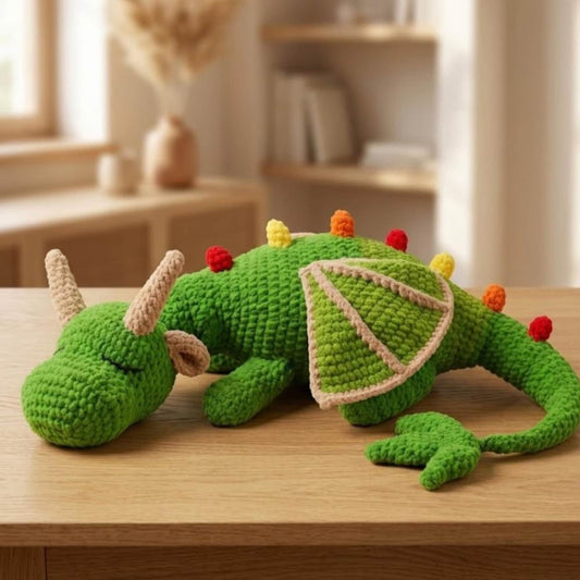 Big Green Dragon Amigurumi Pattern – PDF in English, German & French