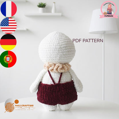 Mushroom Crochet Pattern/Amigurumi Doll with Hat (PDF Download)