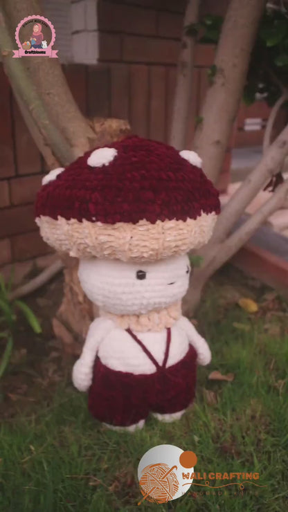 Mushroom Crochet Pattern/Amigurumi Doll with Hat (PDF Download)