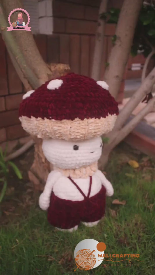 Mushroom Crochet Pattern/Amigurumi Doll with Hat (PDF Download)
