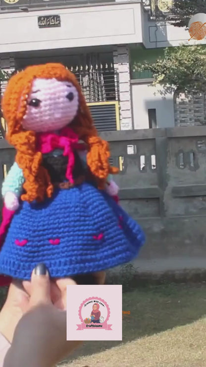 Anna Frozen Crochet Pattern-Cute Doll pdf file.