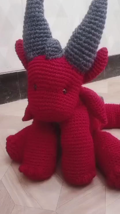 Crochet big snuggle dragon